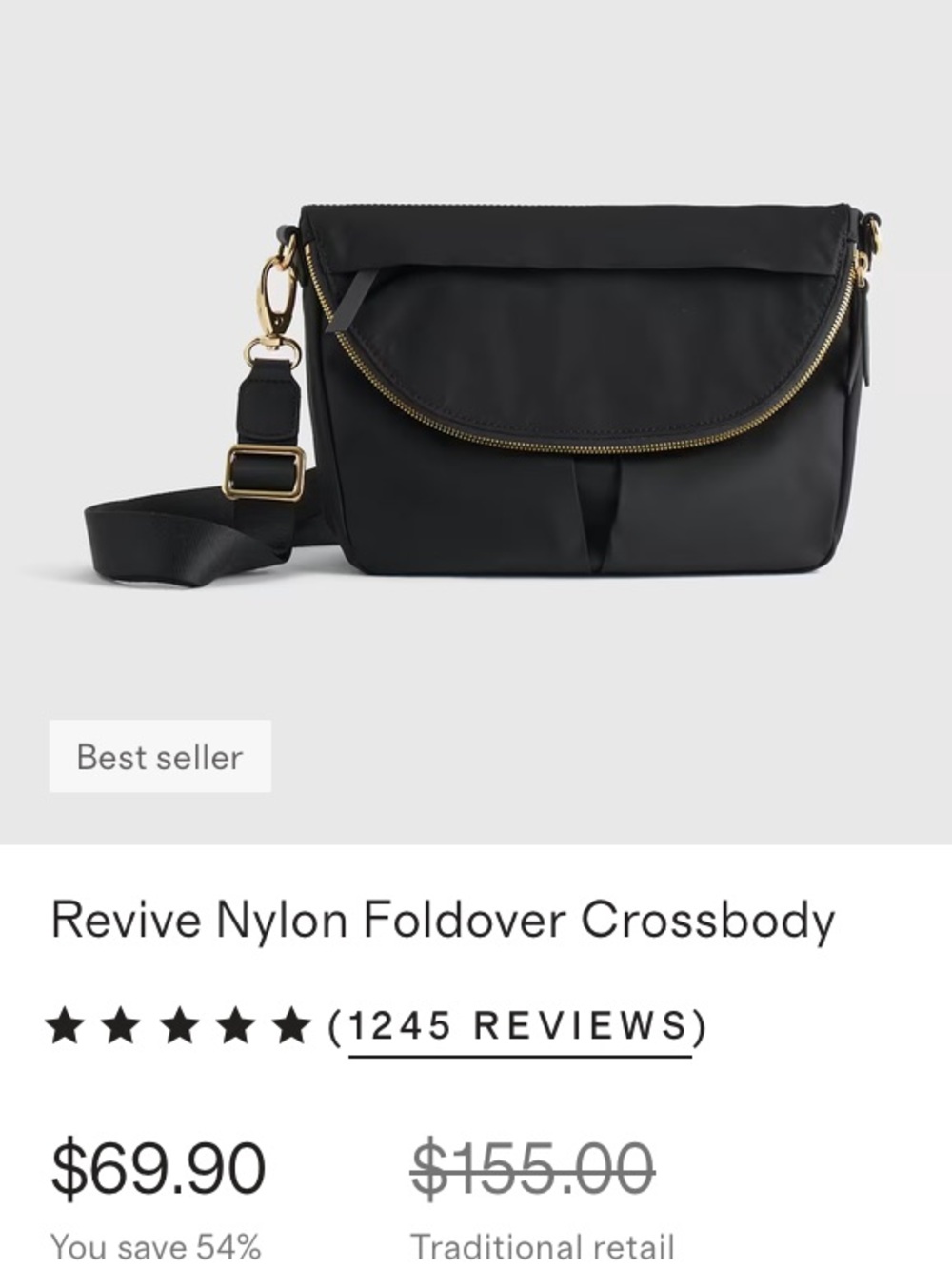Quince Revive Nylon Foldover Purse